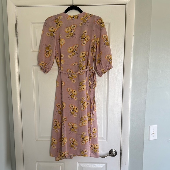 Madewell Ruffle-Cuff Wrap Dress- Dutch Dandelions size XS - Picture 7 of 9